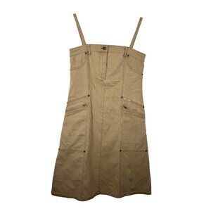 VTG DKNY Jeans mini dress‎ Y2K romper skirt all utility sz 9